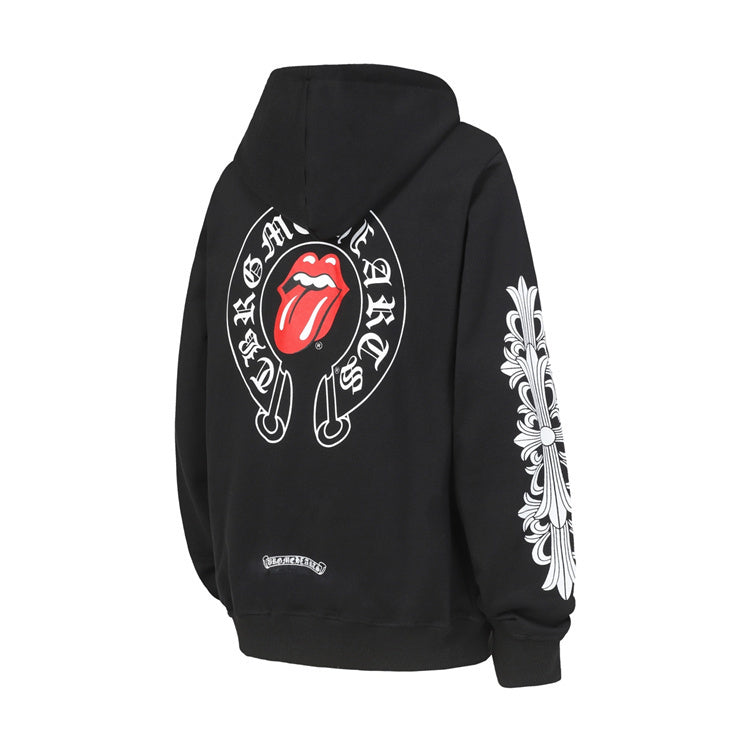 chrome hearts long sleeve hoodie featuring bold graphics and a stylish black design
