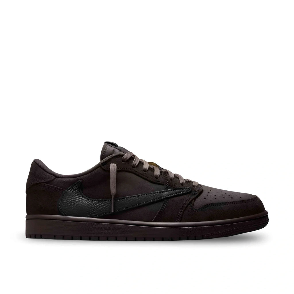 Travis Scott x Air Jordan 1 Retro Low OG SP in Velvet Brown.