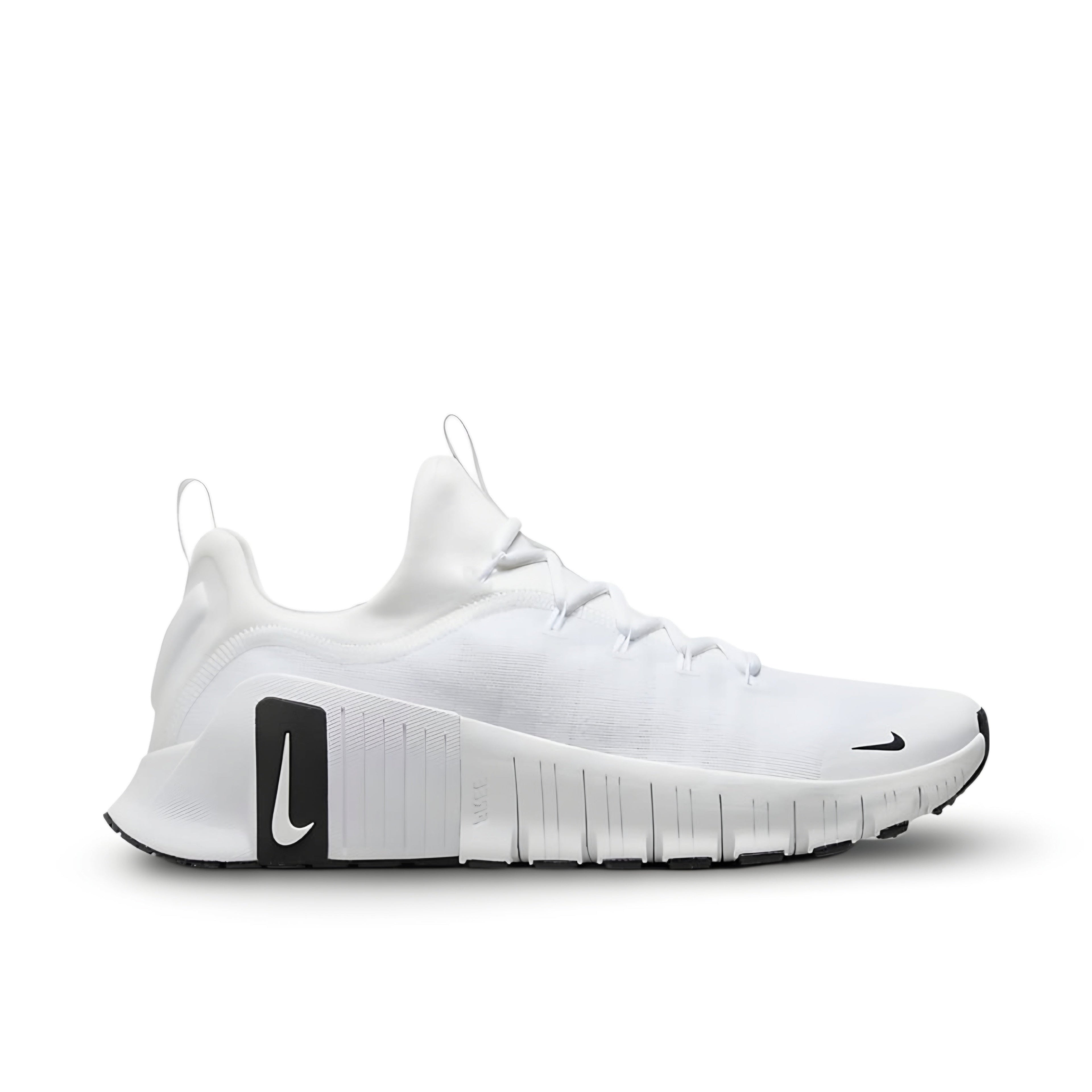 Nike Free Metcon 6 "White/White/Black" Shoes.