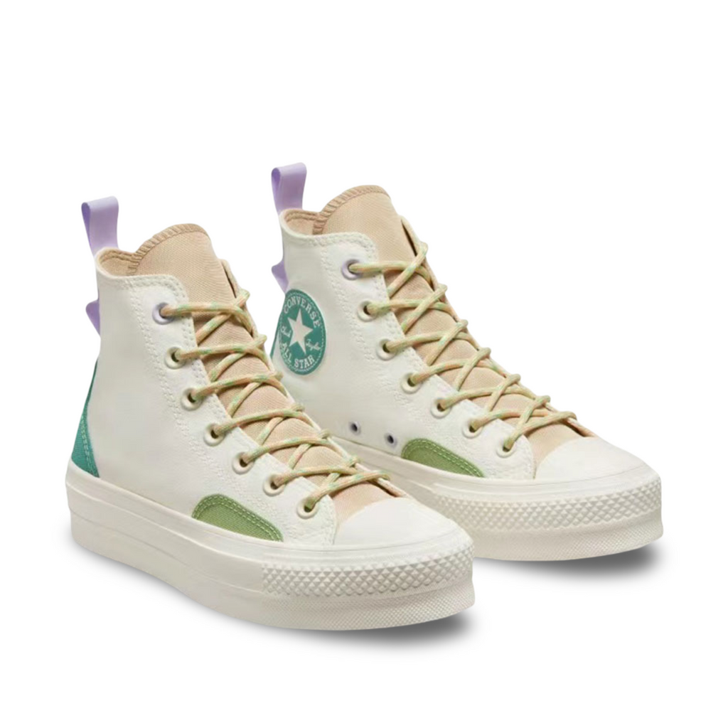Converse All Star Lift Platform High Colorblock Overlay Algae Coast
